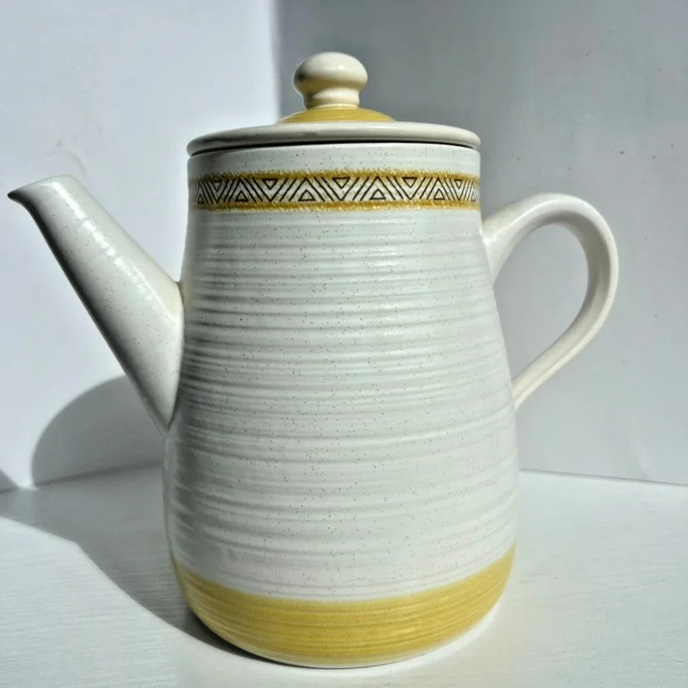 Franciscan Hacienda Coffee Pot Lid Vintage Yellow Earthenware USA Retro EUC